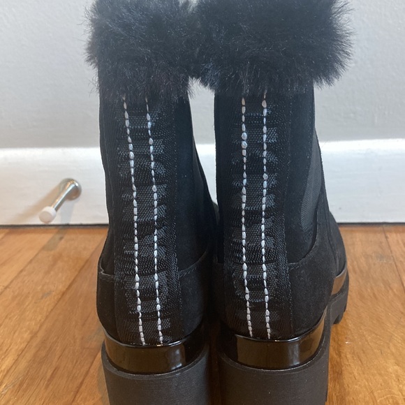 Black suede womens boots with wedge - Picture 8 of 10